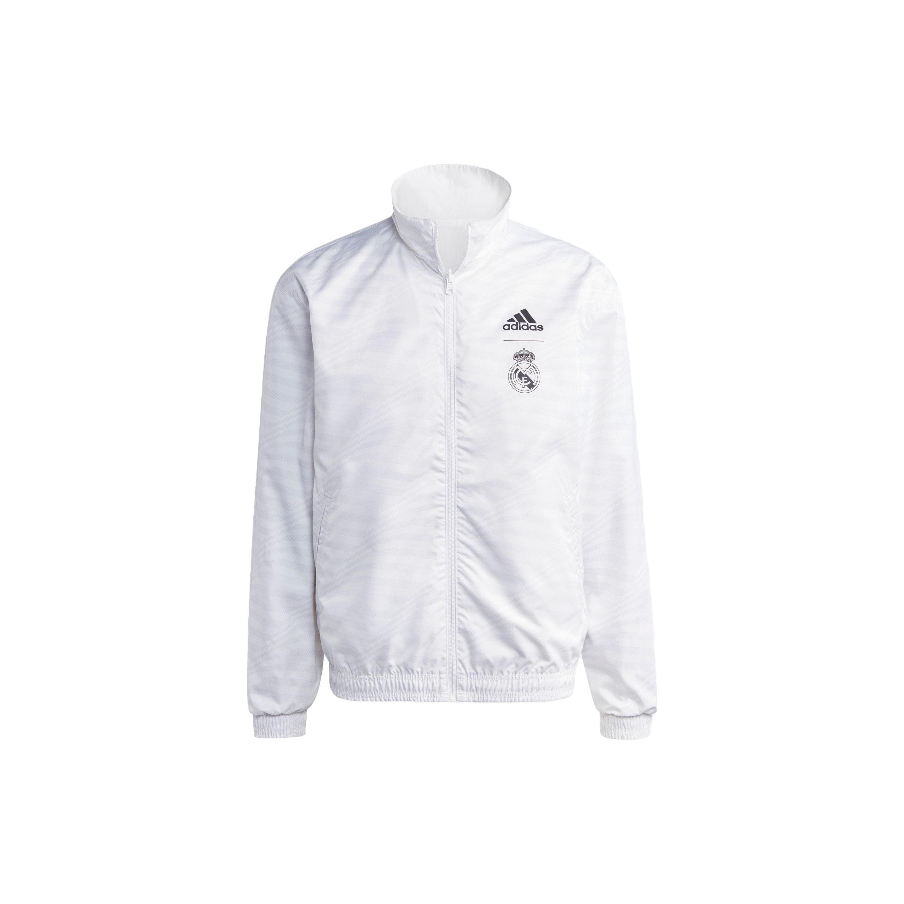 adidas Real Madrid Anthem Reversible Jacket Asia Sizing  White  Men s HT6458 XXL