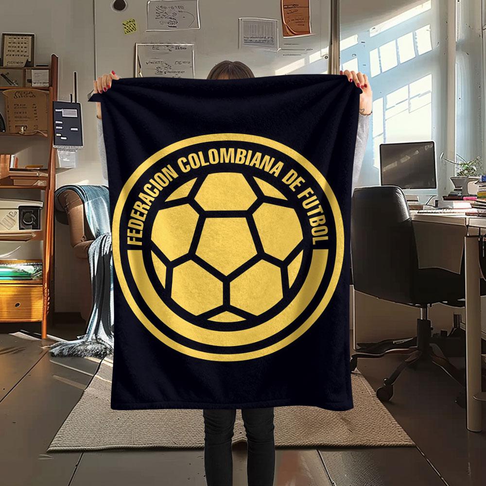 Colombia football Printed Flannel Blanket, soft throw for bedroom sofa, washable,soccer fan merchandise, great gift.