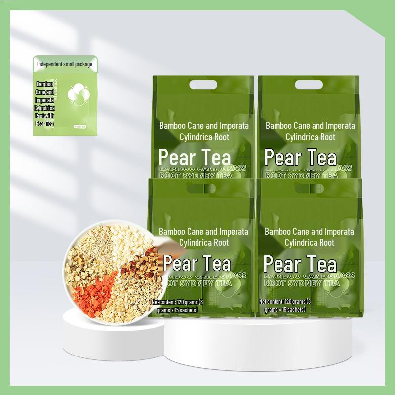 Bamboo Cane & Imperata Pear Tea: Children's Cooling Tea with Sugarcane Sweet Water & Water Chestnut - Fruit Flower Health Drink.