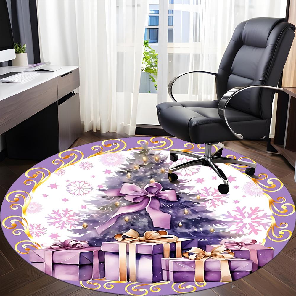 1pc Christmas Tree Carpet for Office Non-Slip, Round Carpet, Soft & Comfortable, Carpet for Office, Lightweight Round Floor Mat