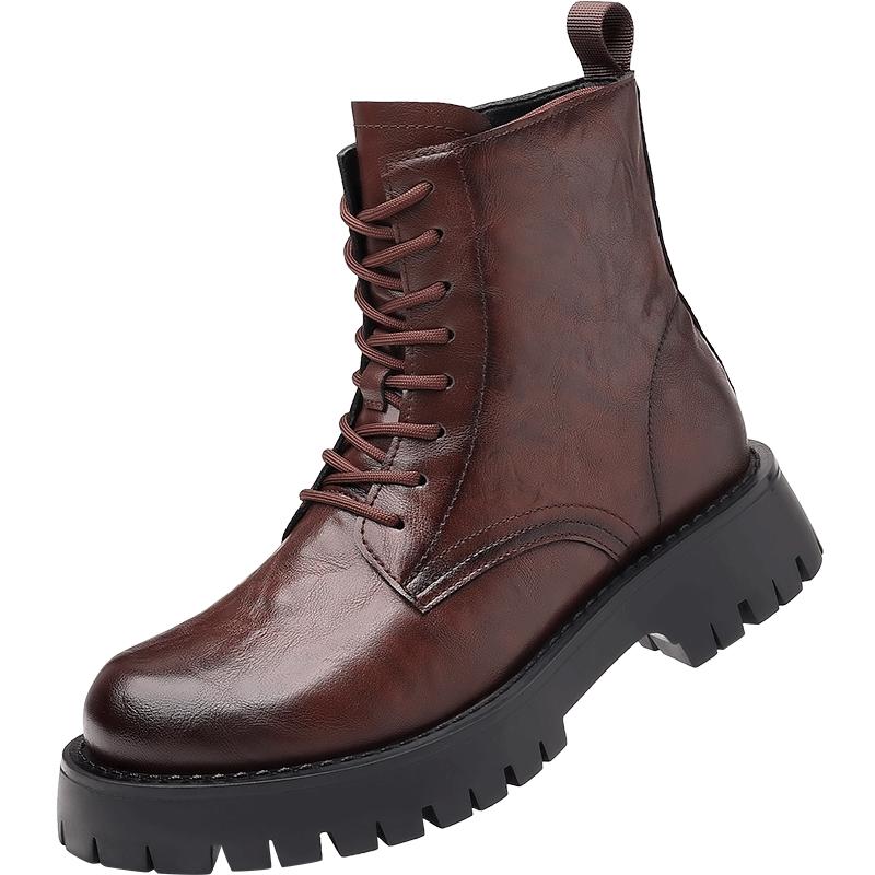 

Мода Новое поступление Осень Ранняя зима Ботинки Мужская обувь на платформе Крутые ботинки для молодых мужчин Мода Уличная мужская обувь Одинарные ботильоны 44 коричневый