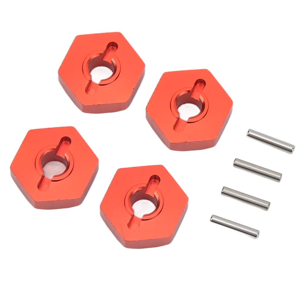 4 PCS RC Wheel Hex Hub Adapter Aluminum Alloy RC Hex Coupler Parts for Traxxas E Revo 1 16 RC Car Red