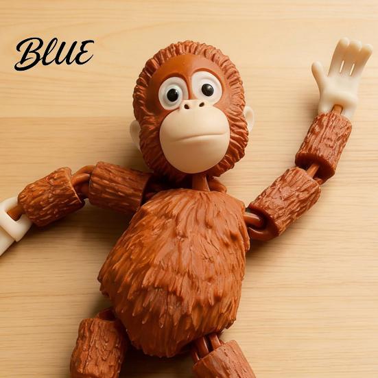 Environmentally Friendly Ornament Articulated Monkey Figurine with Movable Joints 3D Printed Cute Animal for Home Collectible Fidget Desk Toy