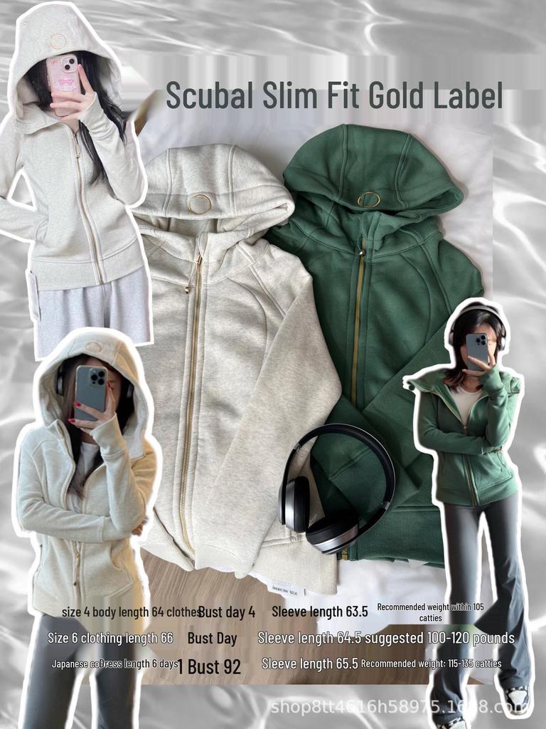 Lulu Gold Label Slim Fit Scuba Sweatshirt: Fleece-Lined Yoga Jacket for Women