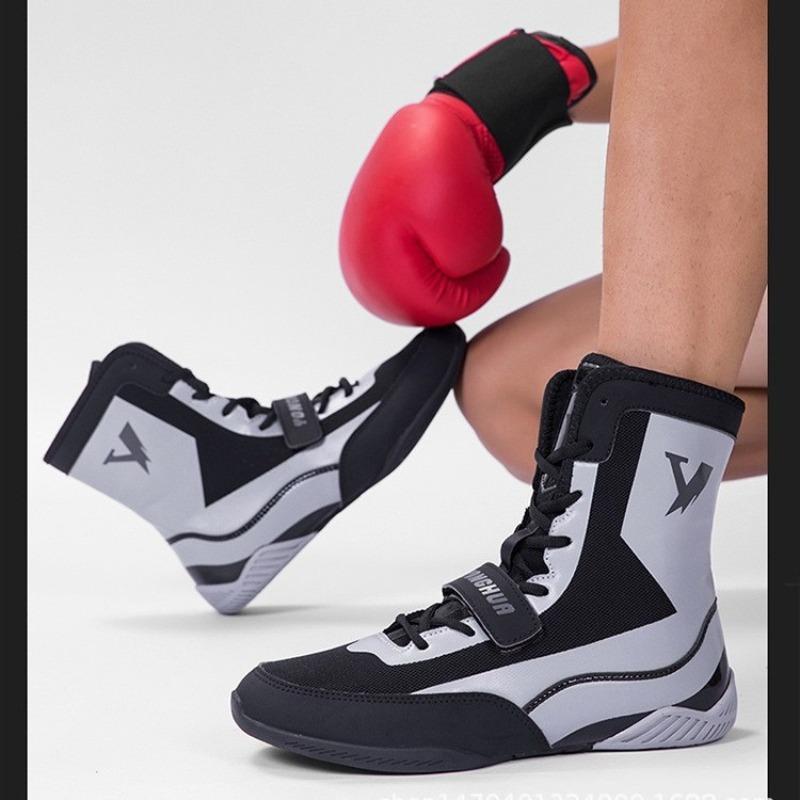Supply New high-top wrestling shoes Men's professional fighting shoes Fighting training shoes Fitness Sanda boxing shoes