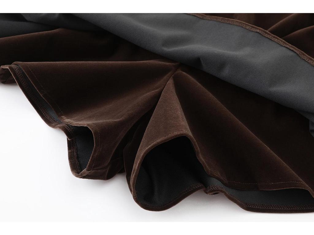 Retro Velvet Pleated Cake Skirt - Women's Short Skirt, Spring 2026 Petite Christmas Collection, Style R96C011A