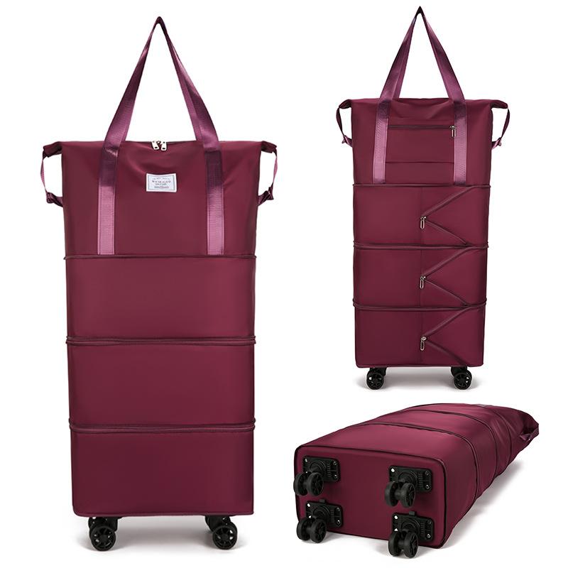 Extra Large Capacity Three-layer Extended Wet and Dry Clothes Moving with Wheel Storage Bag Can Be Used To Cover The Luggage Bag
