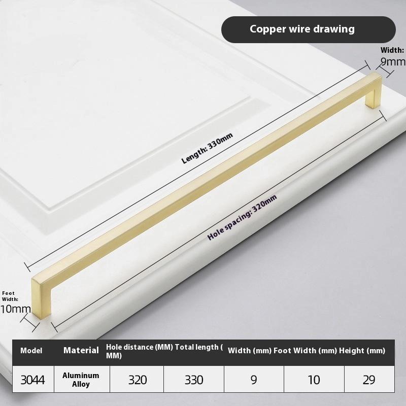 10-33Cm Black Cabinet Handles Stainless Steel Square Closet Drawer Cupboard Pulls Bathroom Door Knobs Furniture Kitchen Handle