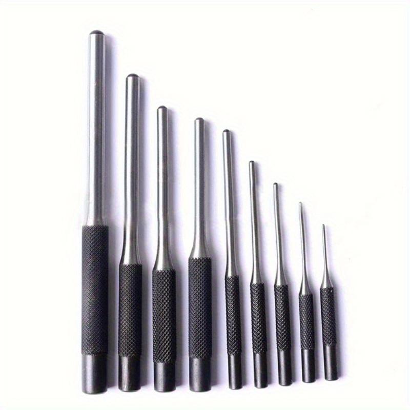 9Pcs/Set Steel Round Head Grip Roll Pins Punch Tool Kit Professional Hollow End Starter Punch Chisel Tools