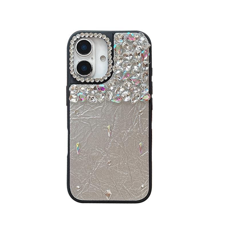 Leather Luxury Rhinestone Mobile Phone Case Is Suitable For Apple 17 Giant Good-Looking 14 Women'S Iphone16Promax Personality 15.