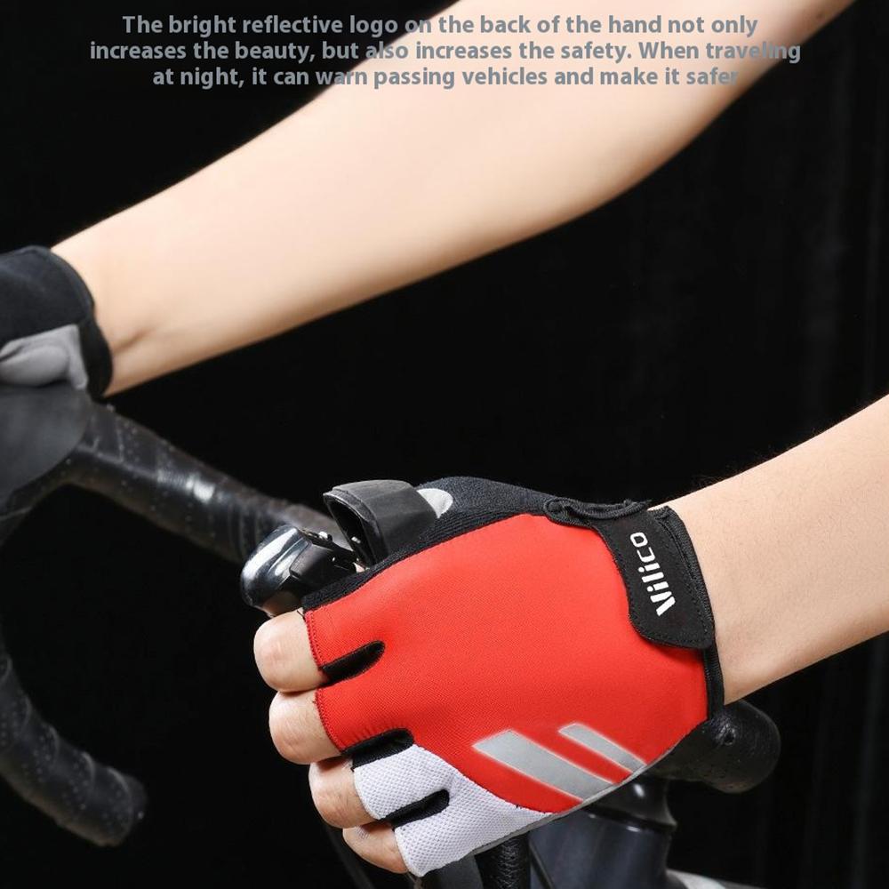 VILICO A0066V 1 Pair Size L Cycling Fitness Fishing Outdoor Sports Gloves Shock Absorbing Anti Slip Half Finger Gloves