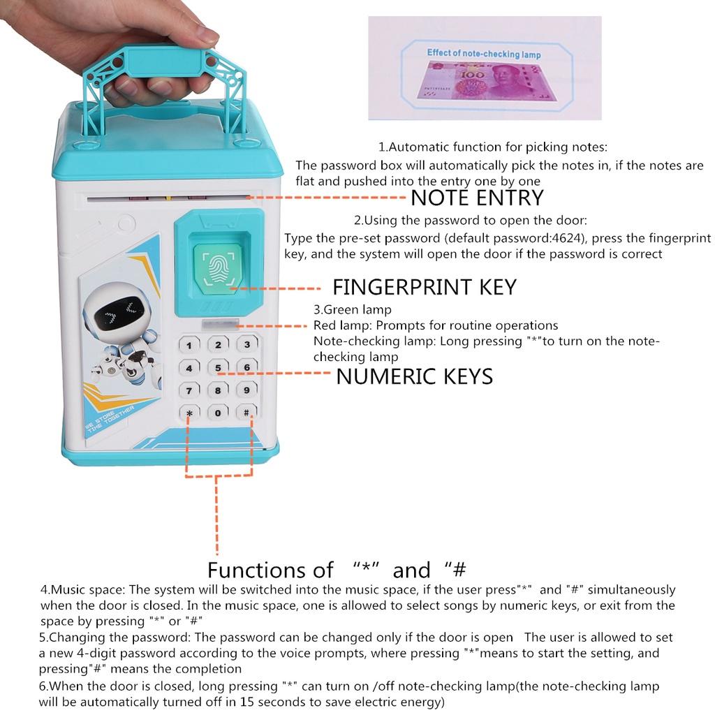 Electronic Piggy Bank Password Money Coin Automatic Safe Saving Box for Kids Child