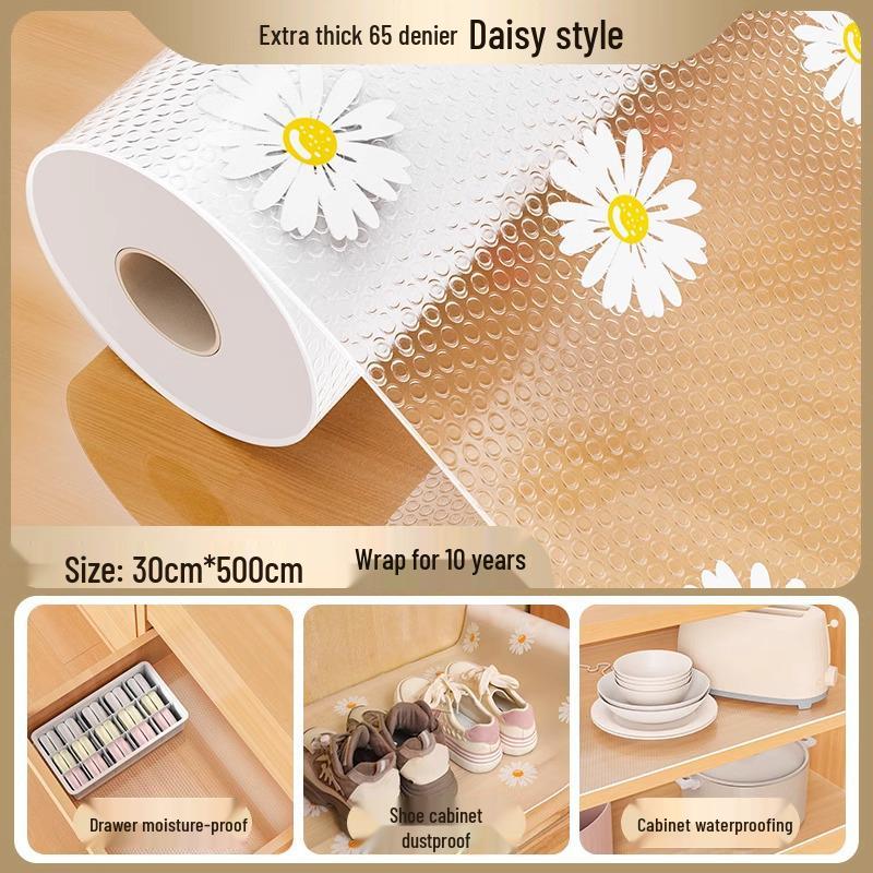Waterproof Self-Adhesive Drawer and Cabinet Liner - Oilproof, Dustproof, Moisture-Proof Mat for Wardrobes and Kitchens