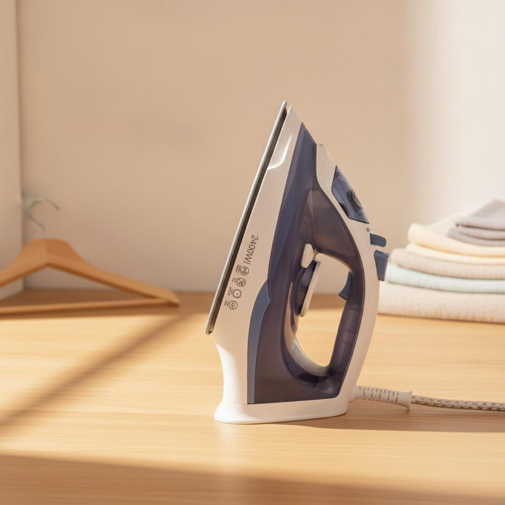 Corded Steam Iron Ergonomic 2400W AntiDrip for Clothing Maintenance, Household Laundry,