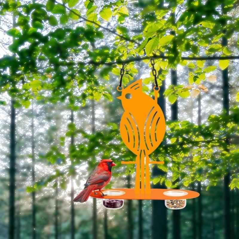 Outdoor Bird Feeder Cup with Perch Spacious Design for Multiple Bird Species Attraction