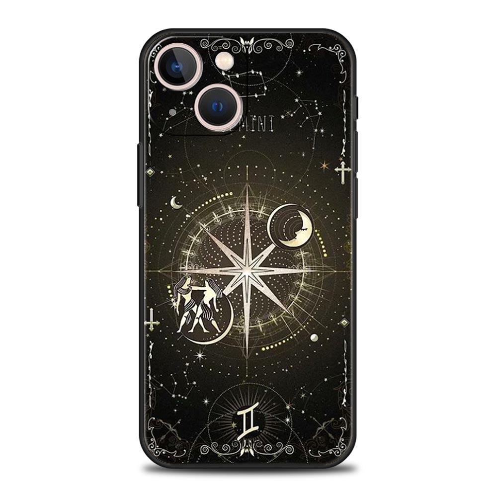 Constellation Phone Case For iPhone 17 16 15 Pro Max 11 12 13 14 7 8 Plus SE 2020 X XR XS Cover Soft Black