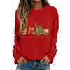 Women's Casual Christmas Print Long Sleeve Neck Top