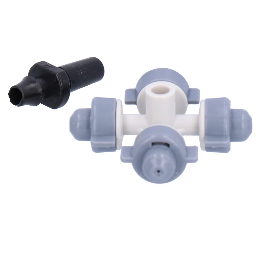 50Set 4 Outlet Sprayer Nozzle Misting Hanging Sprinkler Irrigation Accessory Gray