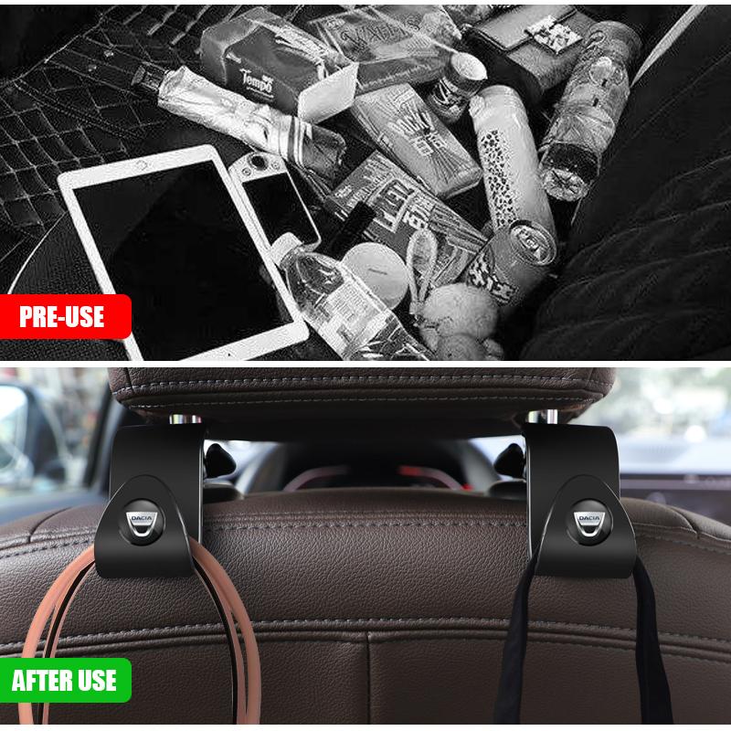 2Pcs Car Interior Portable Seat Back Hooks For Dacia Duster Logan Sandero Stepway Dokker Lodgy MCV 2019 Spring Bigster