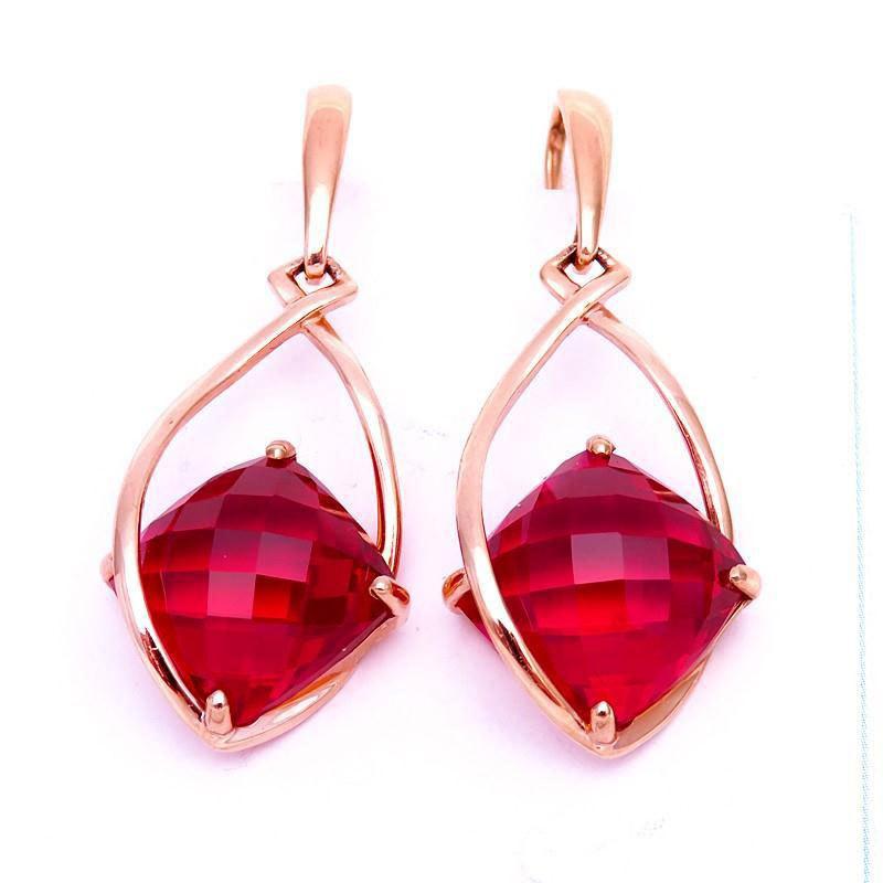 Фиолетово-золотые серьги Redstone Модные роскошные длинные полые серьги с покрытием из розового золота