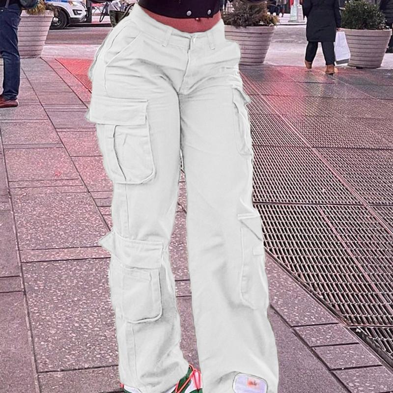 High Waist Fashionable Streetwear Style Women's Jeans Casual Trousers Trendy Workwear Long Pants Comfortable Fit Denim Trousers