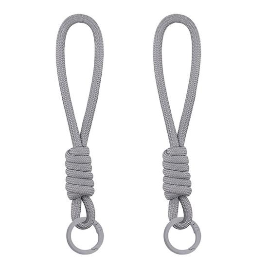 2Pcs Braided Rope Pendant Lightweight High-Elastic Keychain Holder with Reinforced Knot Design Macaron Color Mobile Phone Case Lanyard