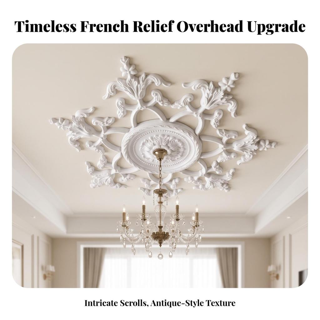 Ceiling Medallion with Center Opening Victorian Floral