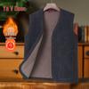 Yalu Herren Fleece-gefütterte warme Winterweste mit Knopfleiste