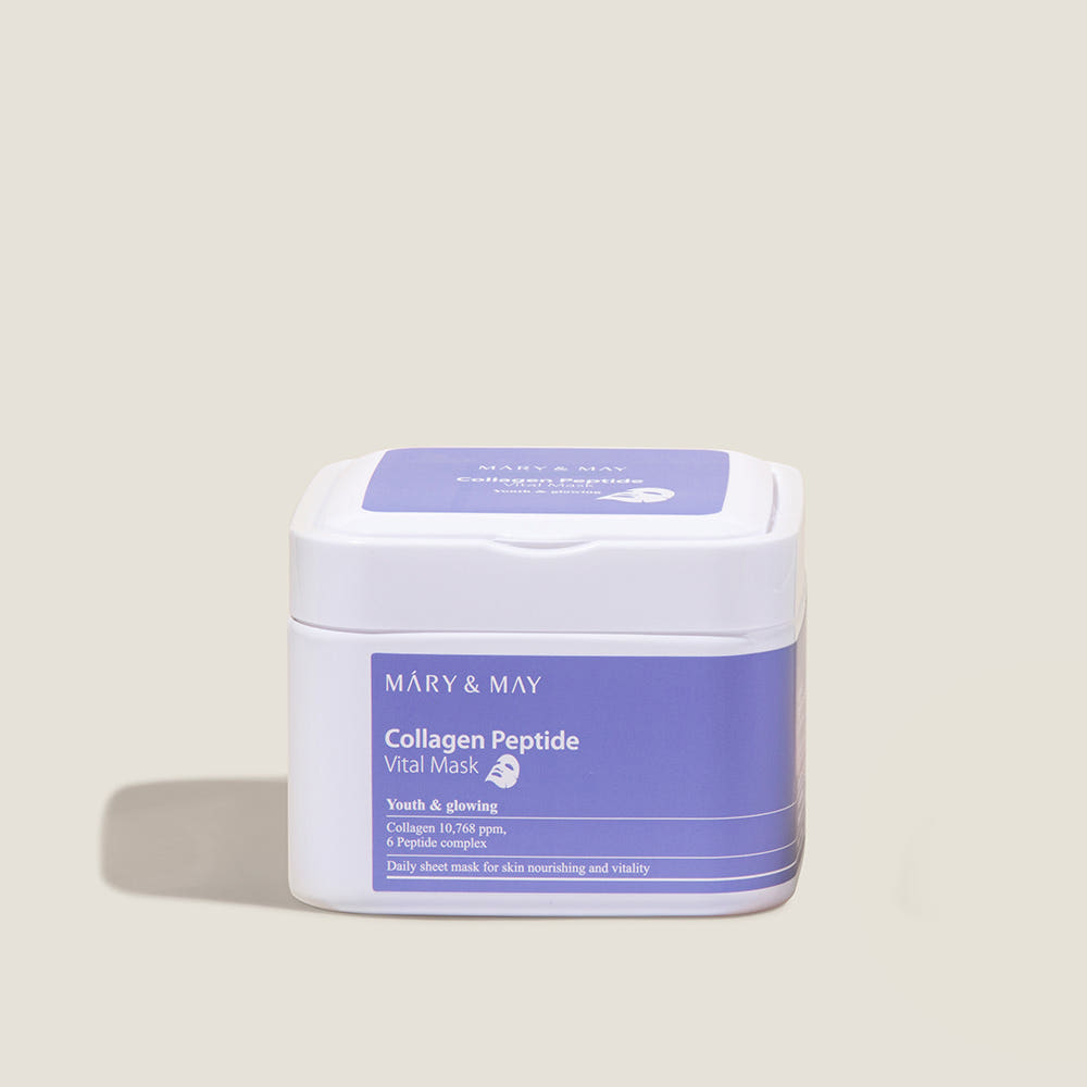 MARY & MAY Collagen Peptide Vital Mask 30 Sheets | Firming + Elasticity Daily K-Beauty