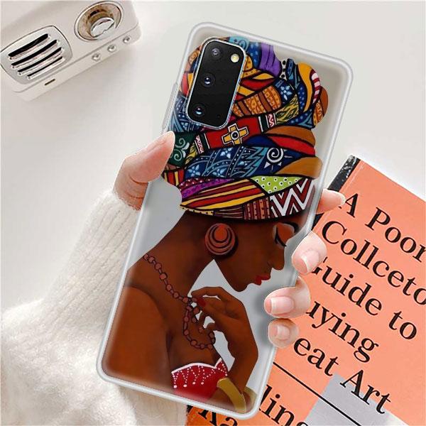 Case For Samsung Galaxy S20 FE Ultra S10 S10e S9 S8 Plus Note 10 Lite 20 9 8 Soft Matte Back Phone Cover Colorful African Girl