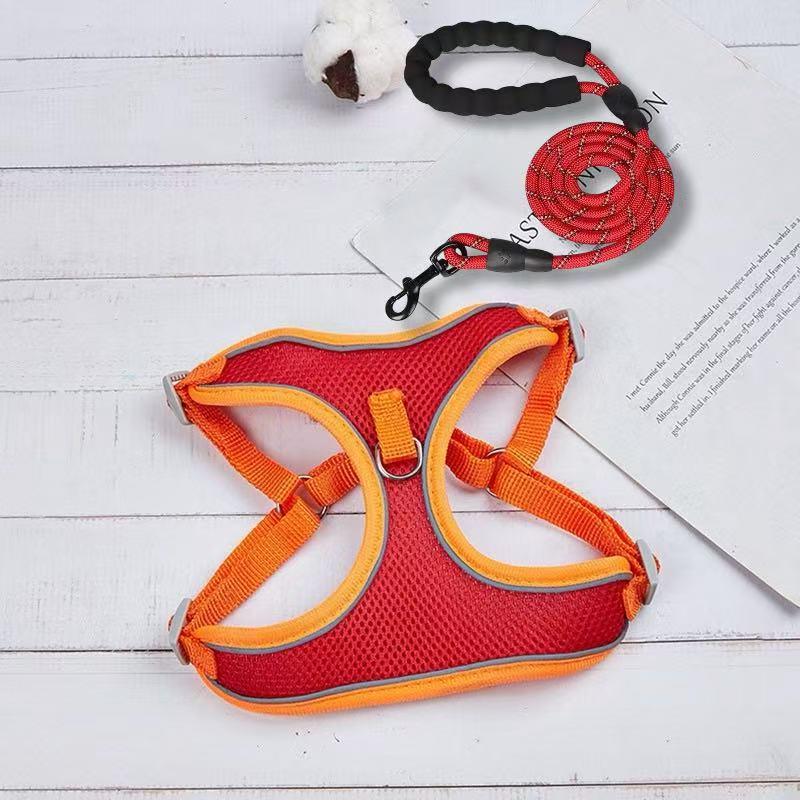 Breathable Reflective Pet Harness Vest with Leash for Cats & Dogs