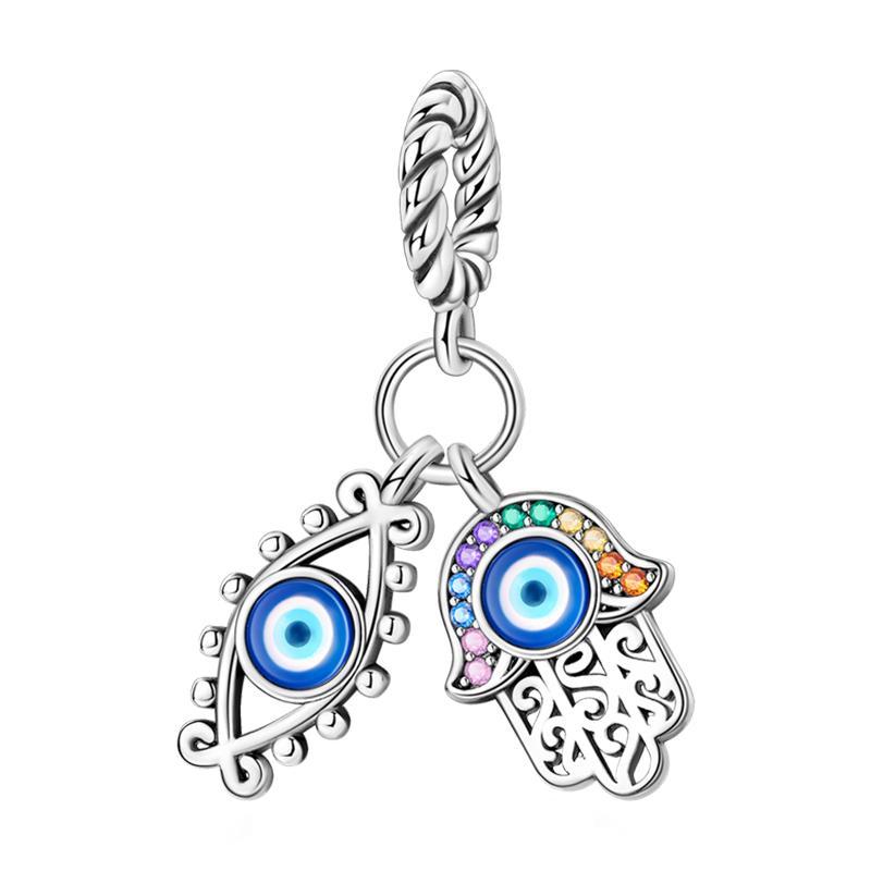 Newcopper Sparkling Zircon Devil'S Eye Horus' Eye Best Wishes Lucky Charms Beads Fit Pan Original Bracelets Diy Jewelry