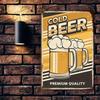 1PC Tin Sign Cold Beer - Retro Pub/Bar Decor, Rustic Beer Mug Design, 8x12 Inches/20x30 Cm