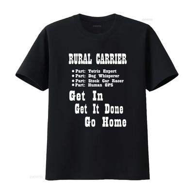 Rural Mail Carrier Parts Get In It Done Go Home Vintage Washed Homme Versatile Casual Graphic Breathable Stylish Stretched
