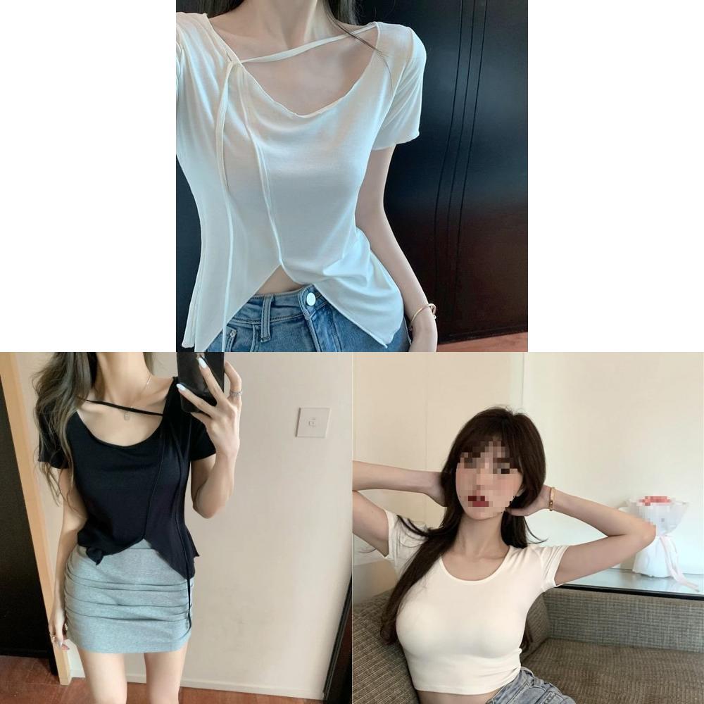 T Shirt Women Summer Oversize V Neck Casual Top With Embroidery For Daily Wear