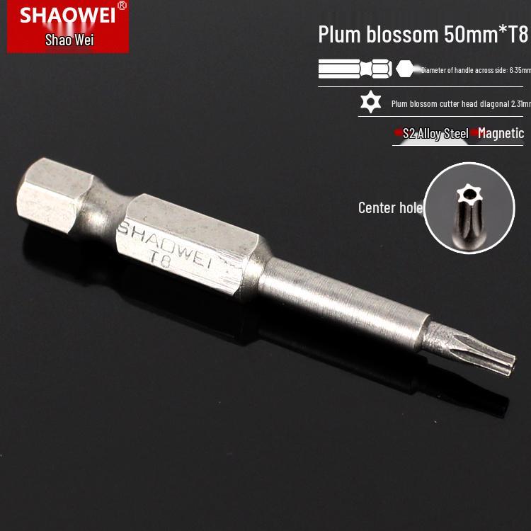 Magnetic 50mm Star Screwdriver & Hex Bit Set for Electric Drills