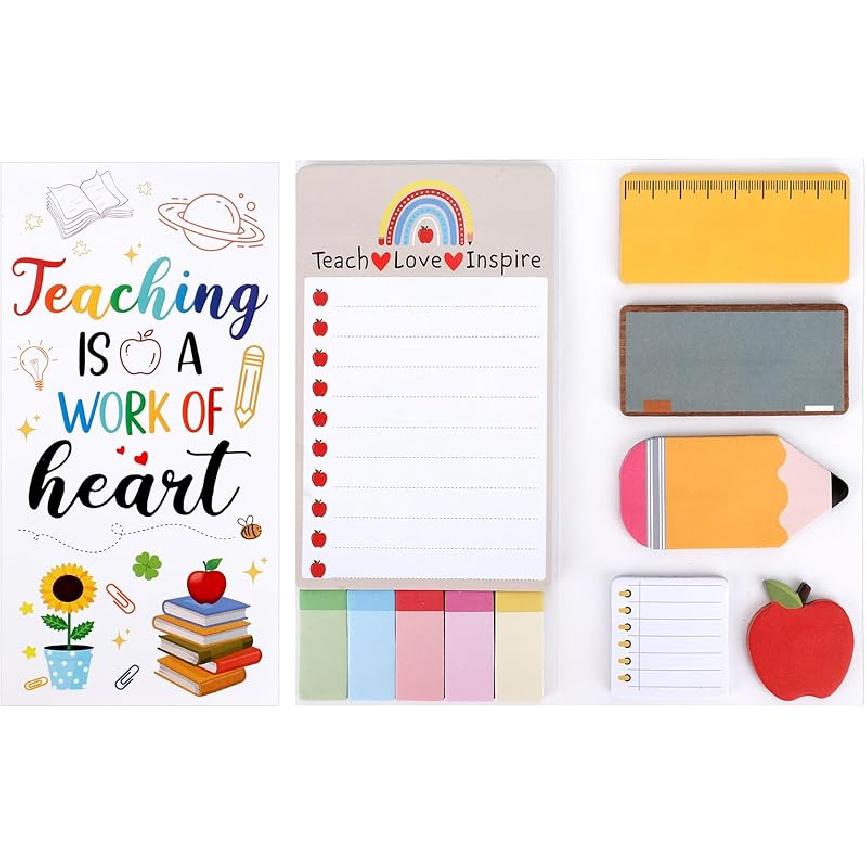 Teacher Gifts,Cute Teacher Sticky Notes,Teachers Valentine Deals Supplies Post for School Office Classroom - Gifts for Teachers for Thank You Teacher Sticky Notes-1pac