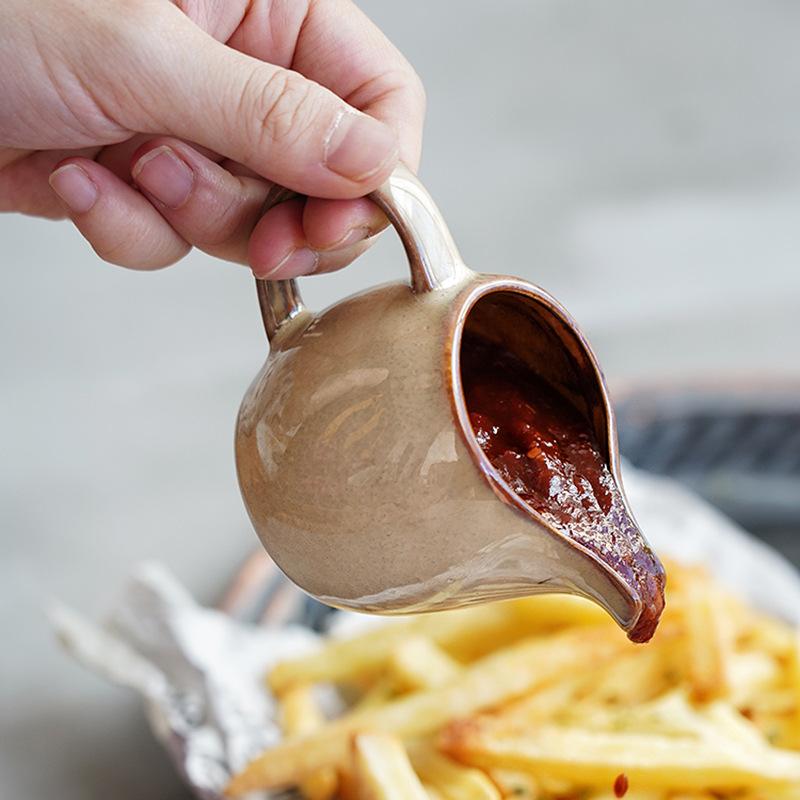 3oz Small Ceramic Milk Jug Creamer Pitcher Mini Milk Cup Cream Jug Kitchen Gravy Boat Sauce Container Barista Coffee Accessories