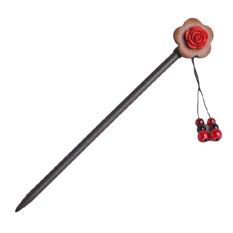 Elegant Dangling Hair Pin Hair Styling Accessory Classical Charm Wood Hair Stick For Fashionable and Traditional Costume