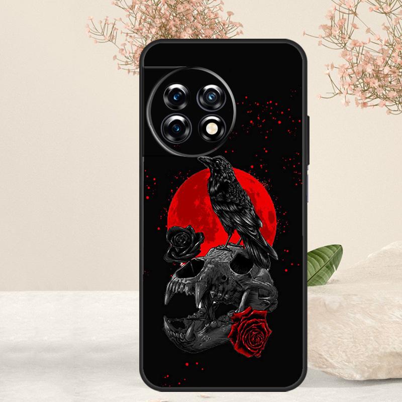 Skull Gothic Creepy Pastel Goth Case For OnePlus 12R 10T 8T 9R 10R OnePlus 12 11 9 10 Pro Nord CE 2 3 Lite N10 N20 N30 Cover