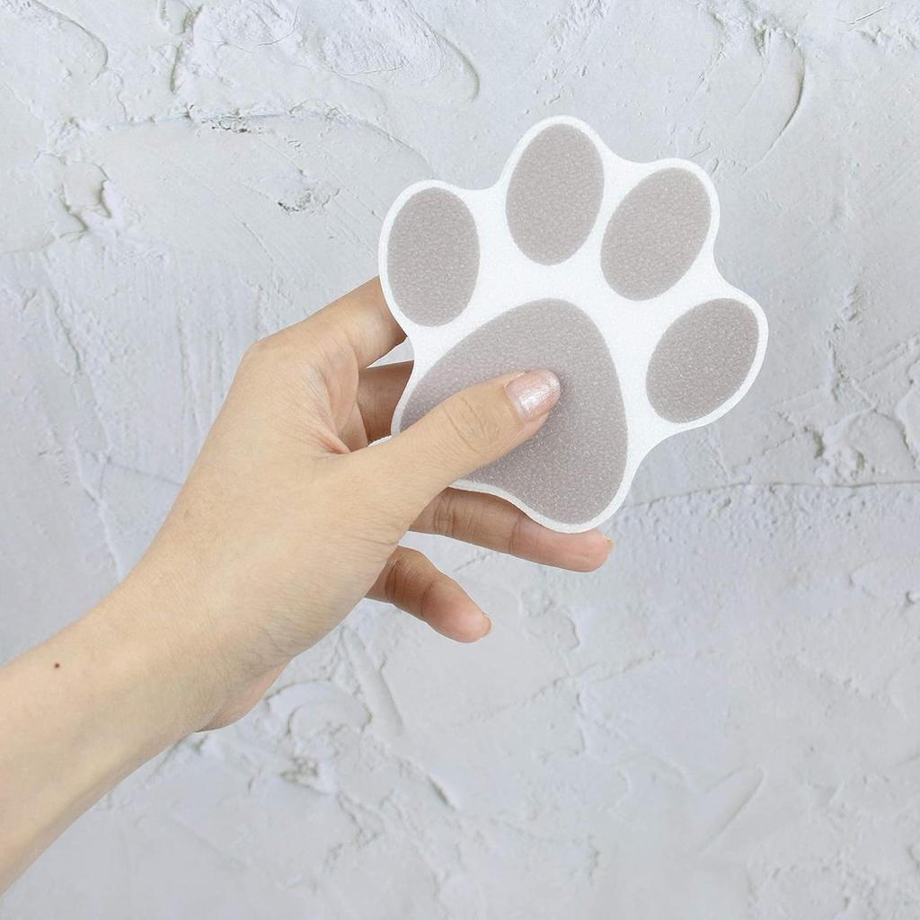 AUEAR, 10 Pack Adhesive Paw Print Bath Treads Non Slip Bathtub Stickers Strong Appliques Anti-Slip Traction to Tubs Decals