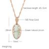 Oval Red Natural Zircon Pendant Necklace For Women Fashion  Rose Gold Color High Quality Daily Fine Vintage Jewelry