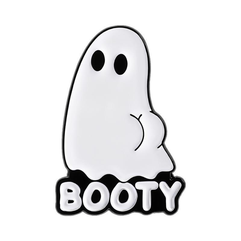 BOOTY BOOBS Enamel Pins Custom Sexy Ghost Brooches Lapel Badges Clothes Halloween Funny Jewelry Gift for Friends