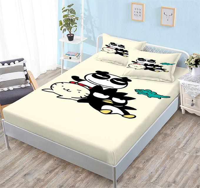 Grinding Mattress All-Inclusive 3D Digital Printing Cartoon Cute Cool Penguin Series Mattress Set