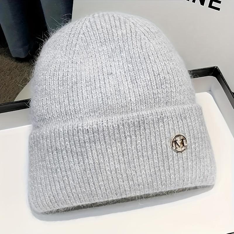 

Шапки-біні Модні однотонні в’язані шапки Теплі шапки для жінок Щоденне використання Осінь і зима 1 pc сірий