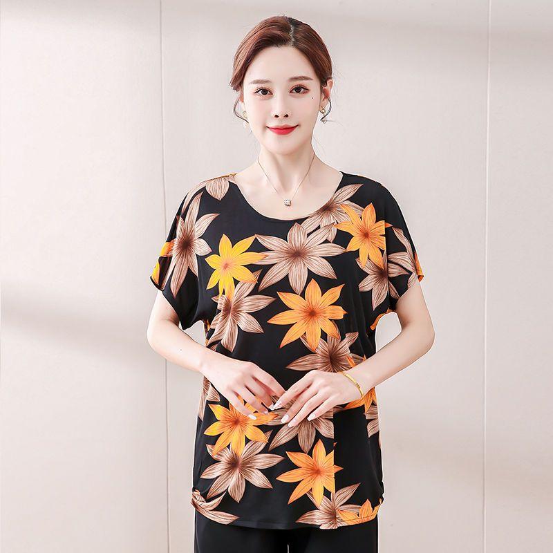 Dámské tričko s krátkým rukávem se stovkovým potiskem, módní, ležérní, volné, prodyšné topy