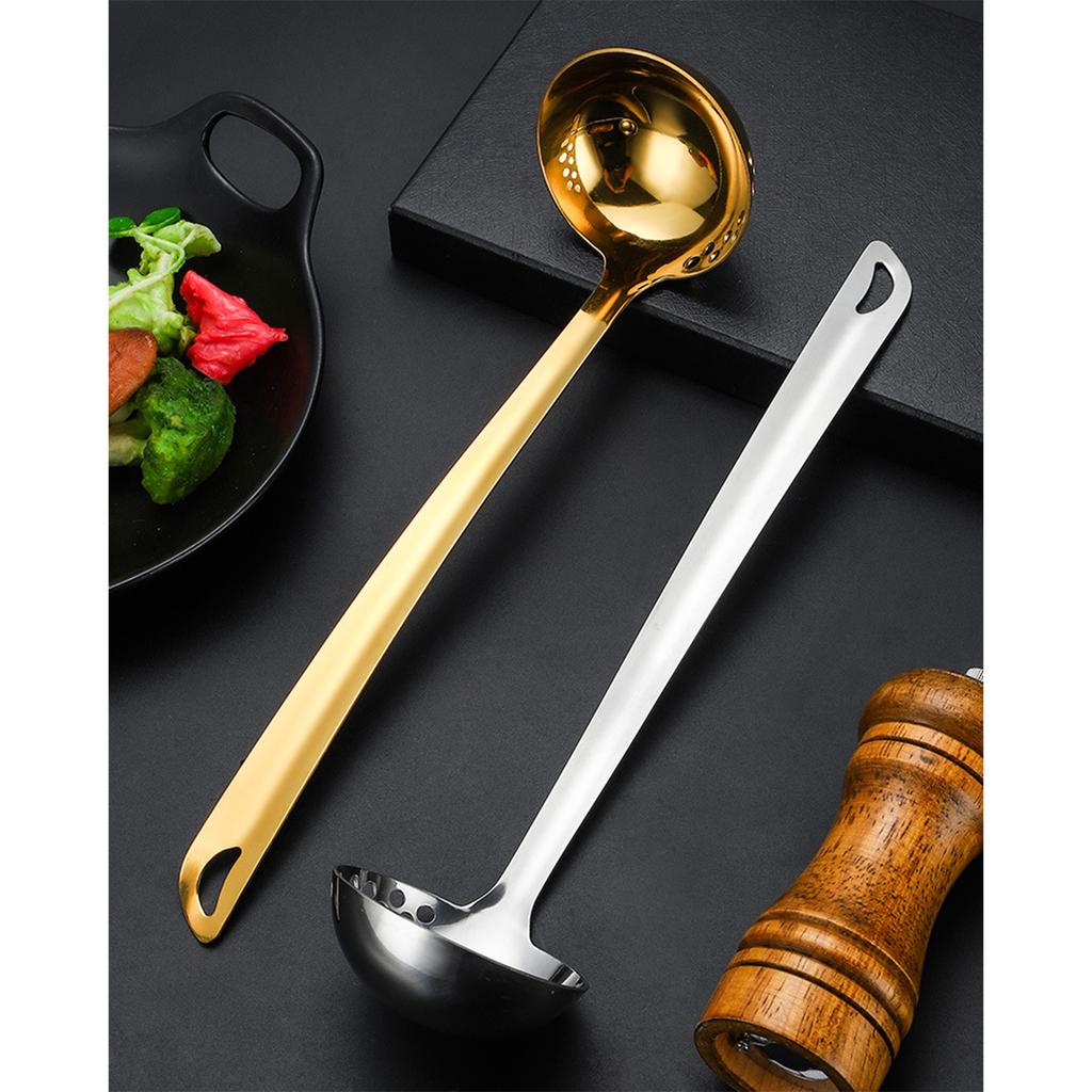 Multifuntional 201Stainless Steel Skimmer Cooking Strainer Spoon with Long Handle Food Strainer Spoon for Cooking