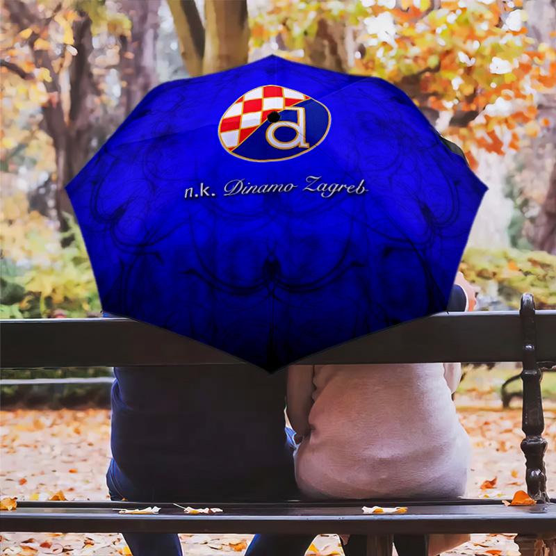 GNK Dinamo Zagreb pattern, automatic folding umbrella, portable and foldable design, 8 ribs, a Christmas or birthday gift.