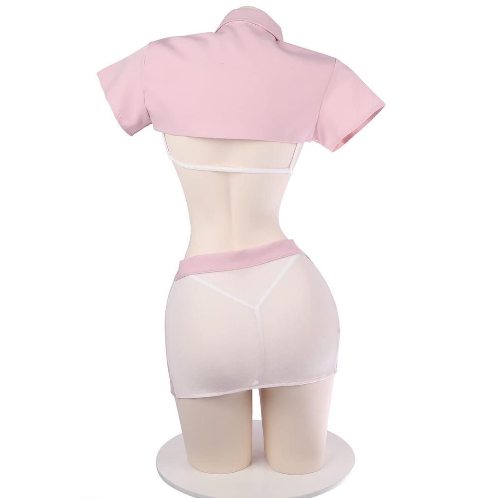Sexy Nurse Cosplay Uniform with Erotic Nurse Mini Halloween Pink [SENMHS] Bondage, Costume, Skirt, Lingerie, Women's, Costume, Photoshoot,