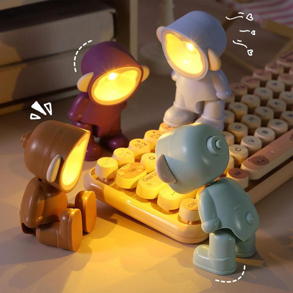 Kids Night Light Battery Operated LED Adjustable Pose Mini Bedside Lamp for Nursery Bedroom Desk Nightstand Sleep Safety Light